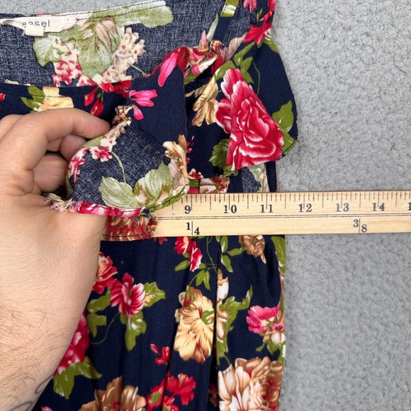 Anthropologie‎ Dress Womens M Blue Floral Midi Boho Sleeveless Ruffle Sundress - Picture 10 of 13